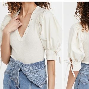 Ulla Johnson Pia Balloon Shirt Sleeve Blouse